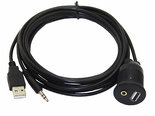USB-2.0-+-Mini-Jack-Audio-Extensie-Doorvoermodule-1m