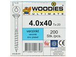 Woodies-Ultimate-Schroeven-4.0x40mm-Verzinkt-T-20-Deeldraad-200-stuks
