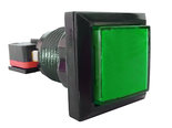 Vierkante-33mm-LED-Drukknop-Voor-Arcade-Mame-Quiz-Gokkast-Button-Box-etc.-Groen