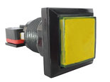 Vierkante-33mm-HP-LP-LED-Drukknop-Geel-Voor-Arcade-Mame-Quiz-Gokkast-Button-Box-etc